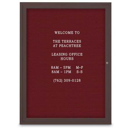 United Visual Products Letterboard, Burgundy/Bronze UV1162D-BRONZE-BURGUN